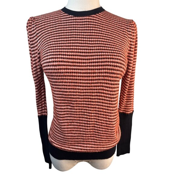 Yal New York XS Womens Sweater Red Black Houndstooth Knit - Picture 1 of 13